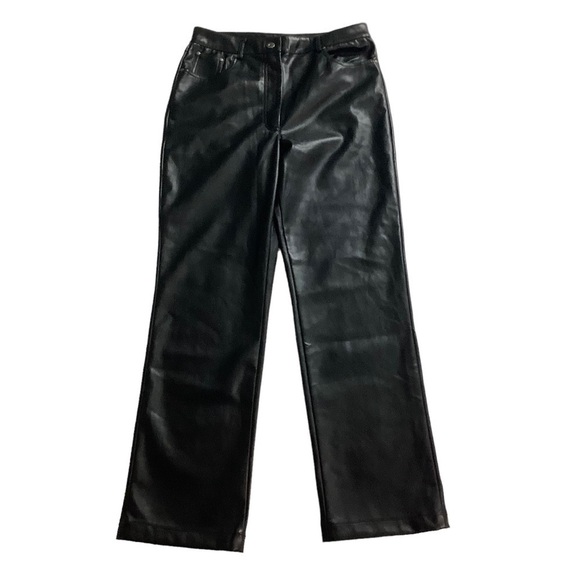 NWT 7 For All Mankind Black Faux Leather Pants Size Medium - Picture 1 of 9